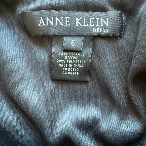 Anne Klein Black Embellished Drop-Waist Halter Midi Dress Size 6 - Picture 8 of 9